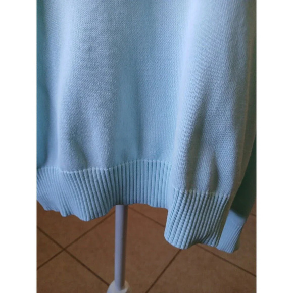 Foxcroft Ladies Size XL Pullover 1/4 Front Sweater Light Mint Supima Cotton - Picture 8 of 16